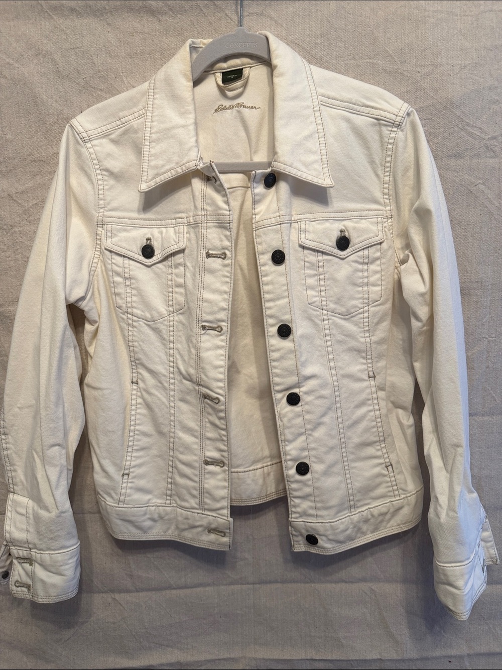 Eddie Bauer Women's Off-White Jacket with Dark Buttons
